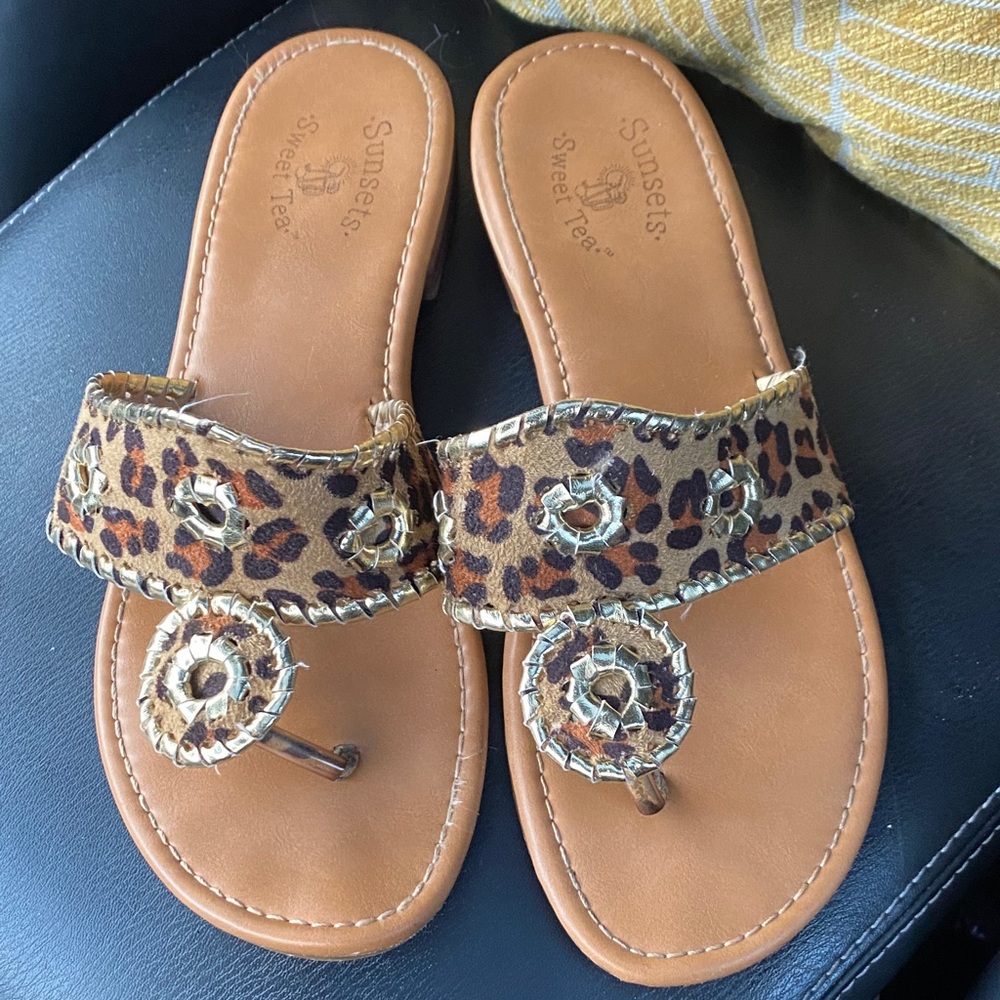 Sunsets and sweet tea Leopard Print Sandals